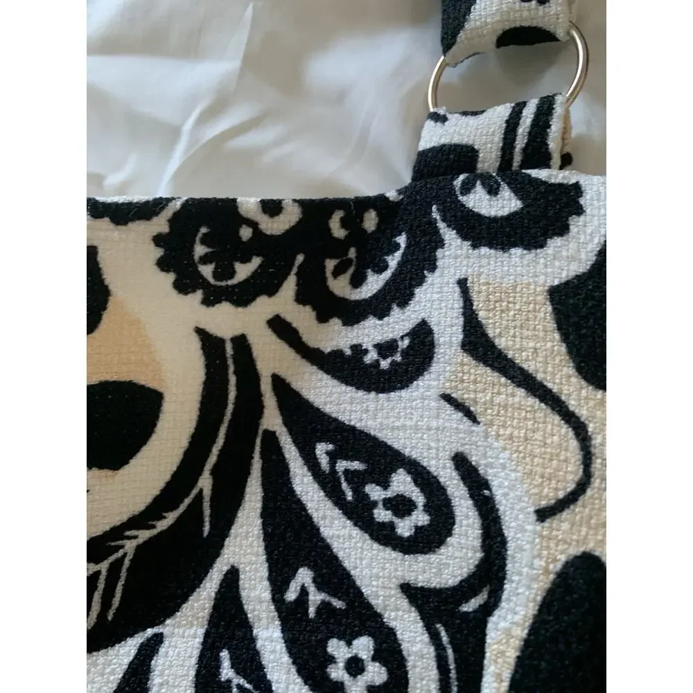 Tahari ASL Womens Black White Fringe‎ Knee-Length Sheath Dress 10 NWT - Picture 6 of 11